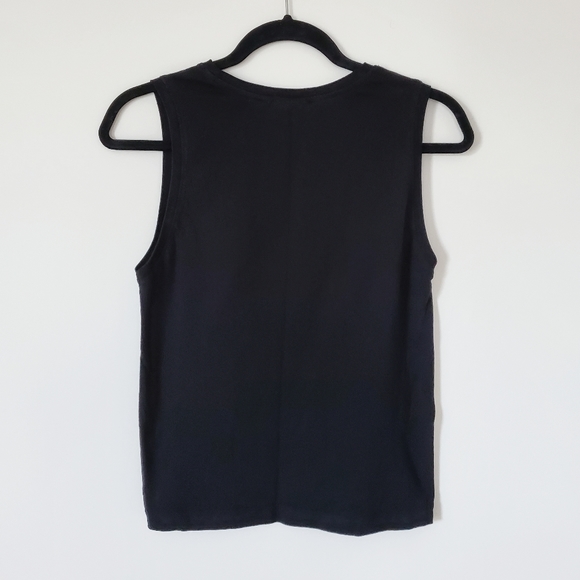 Zara Ribbed Black Sleeveless T-Shirt - Picture 5 of 6